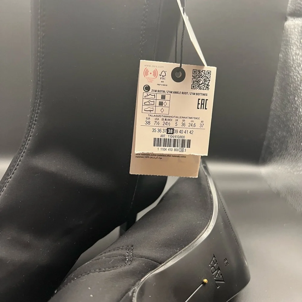 Zara Black Heeled Boots - Picture 4 of 5
